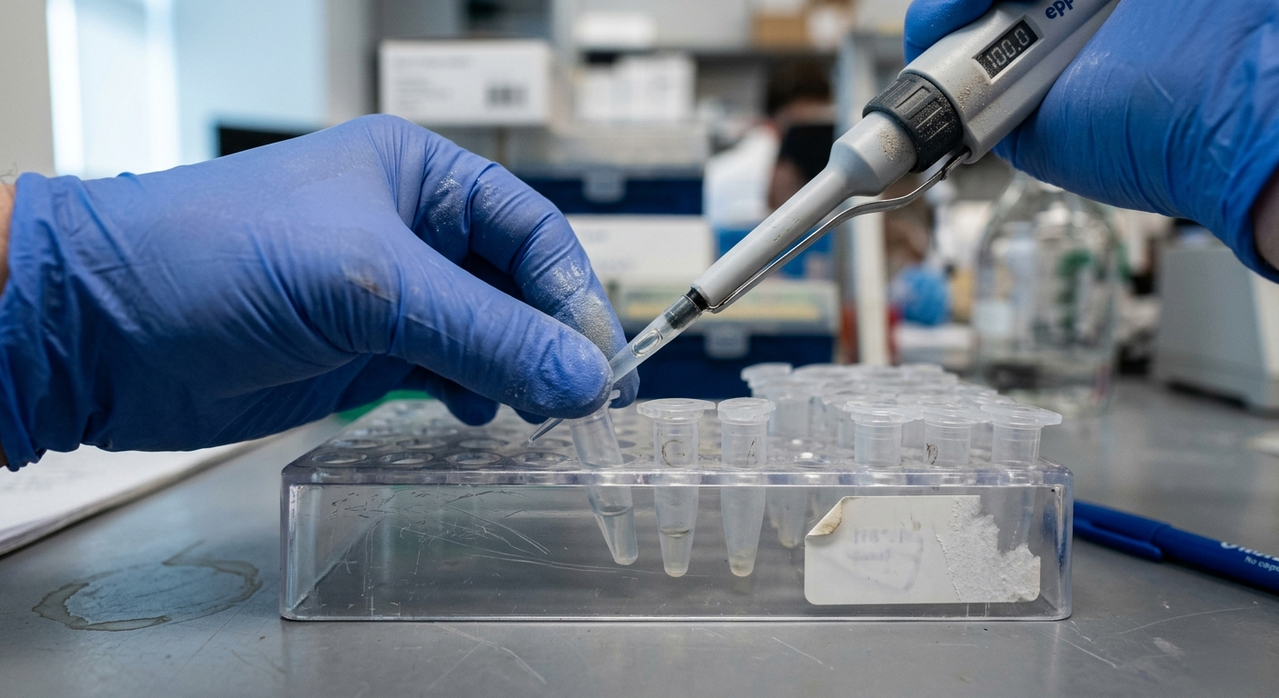 Pipettierarbeit im Labor mit wissenschaftlicher Präzision